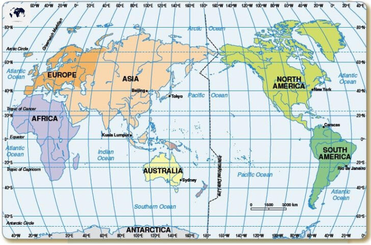 Free Printable World Map With Longitude And Latitude In PDF Blank