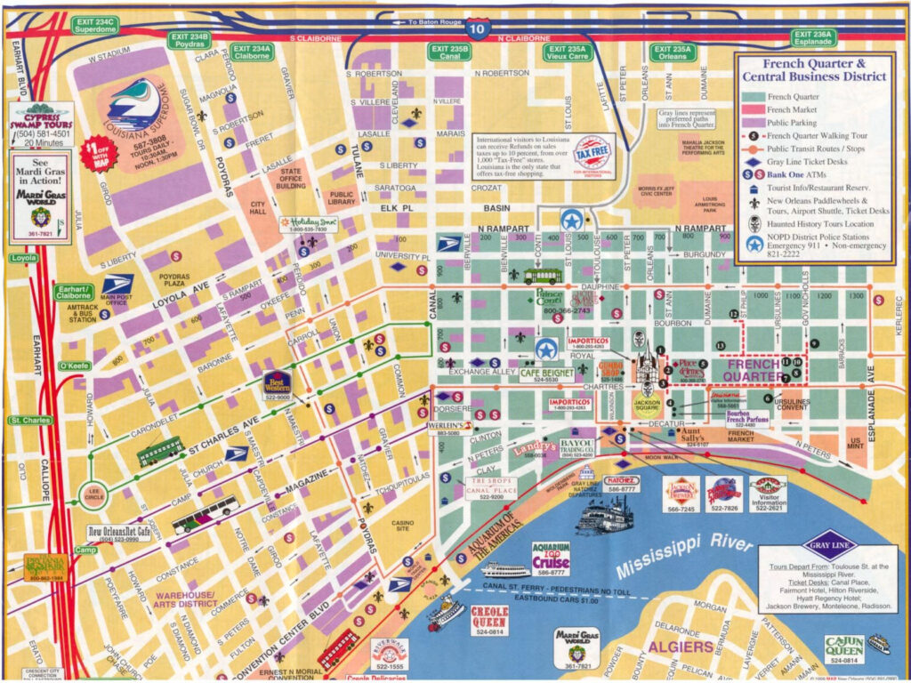 French Quarter Map Nola 