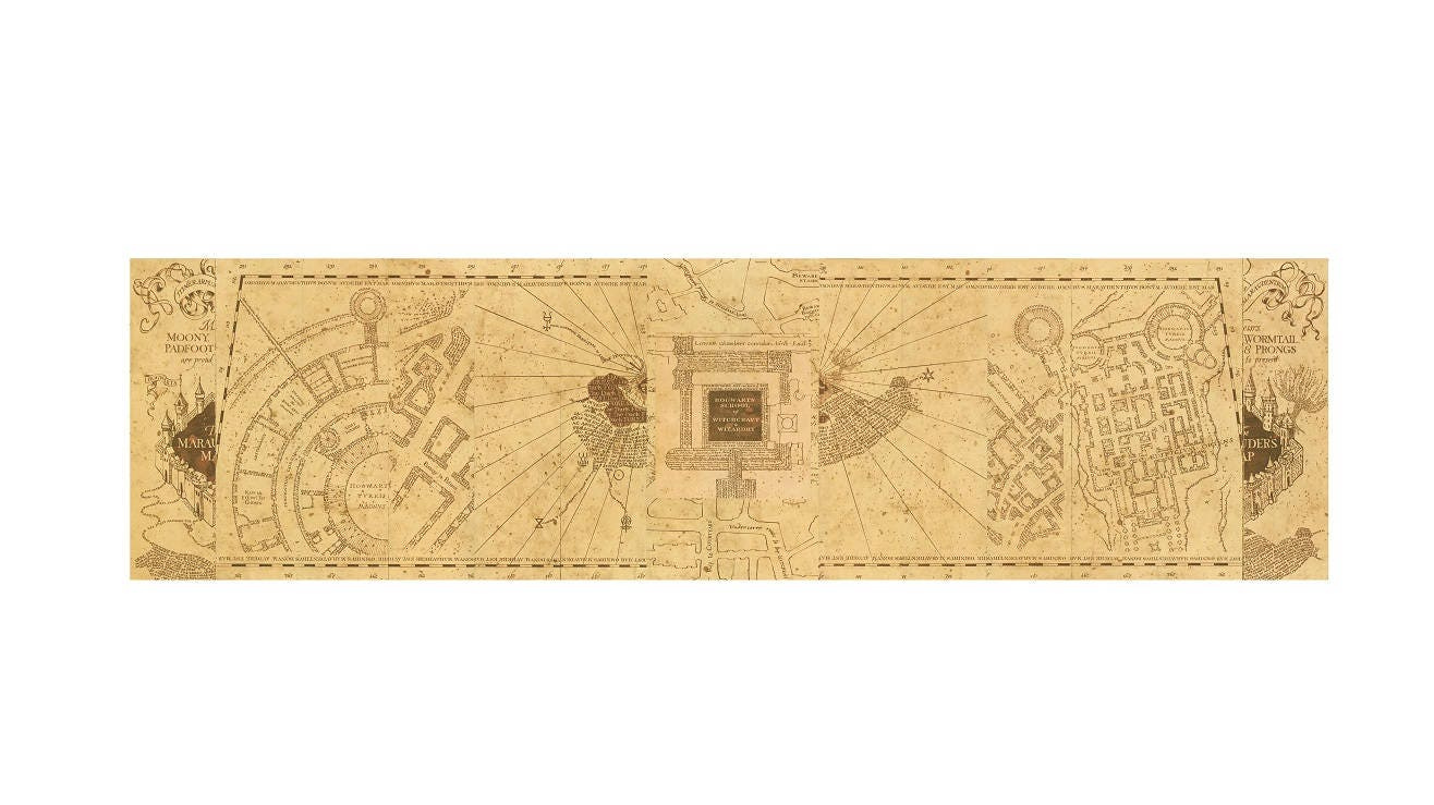 Full Size Marauders Map Printable Replica Without Flaps