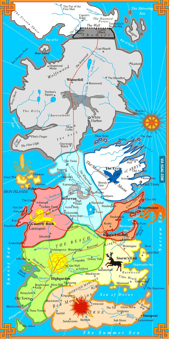 Game Of Thrones 7 Kingdoms Map 9GAG