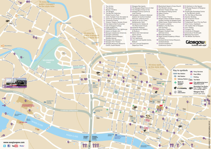 Glasgow City Map Printable