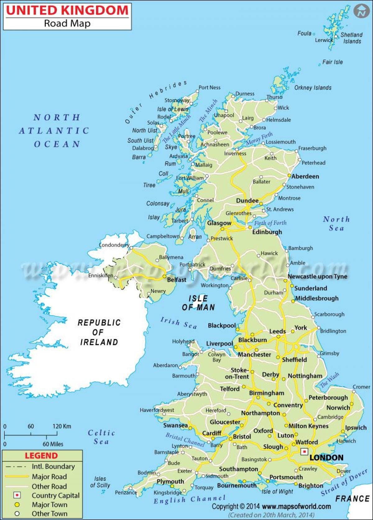 Great Britain Map Detailed Map Of Great Britain Northern Europe 