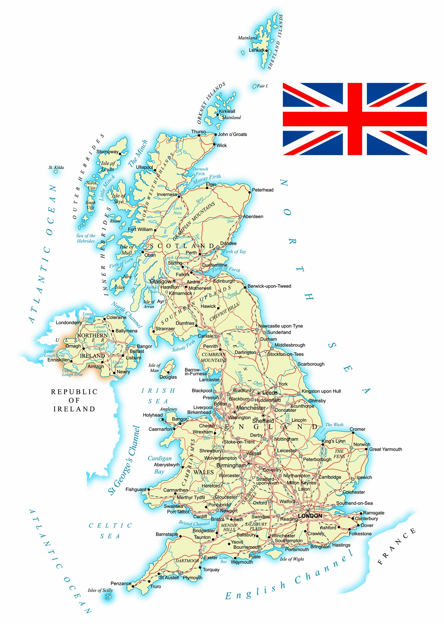 Great Britain Maps Printable Maps Of Great Britain For Download