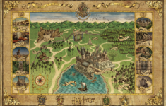 harry potter movie memorabilia map of hogwarts castle surroundings Harry Potter Movie Memorabilia Map Of Hogwarts Castle Surroundings