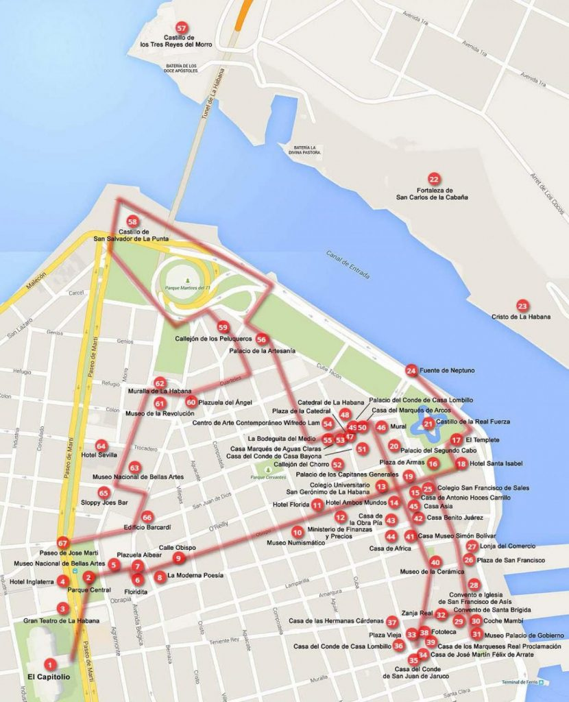 Havana Walking Map Walking Map Of Havana Cuba In Havana City Map 