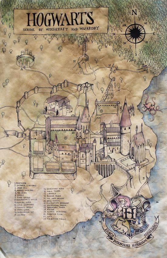 Hogwarts Karte HP Harry Potter Kunst Harry Potter Selber Machen 