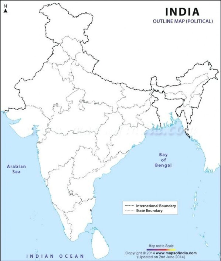 Printable Indian Political Map 2022