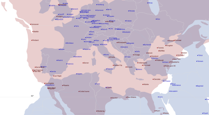 43.6 Latitude Map