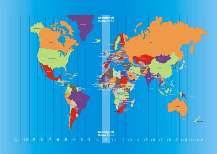 Time Zones Map For Kids