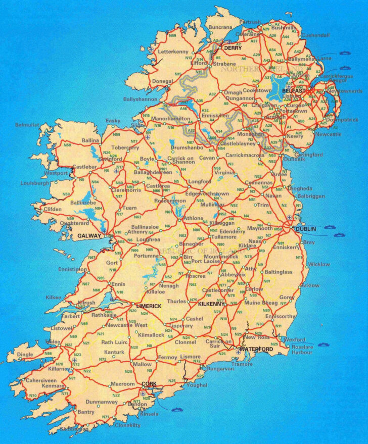 Driving Map Of Ireland Printable Free