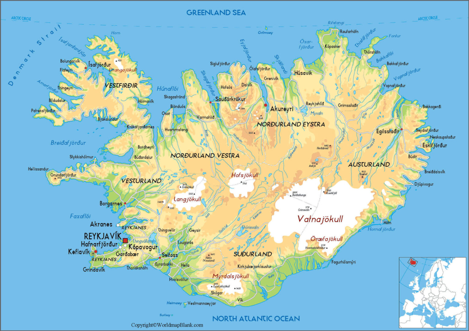 Labeled Iceland Map World Map Blank And Printable | Adams Printable Map