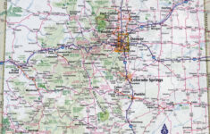 Laminated Map Large Detailed Roads And Highways Map Of Colorado State