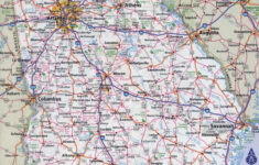 Laminated Map Large Detailed Roads And Highways Map Of Georgia State