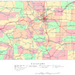 Large Administrative Map Of Colorado State With Roads And Cities