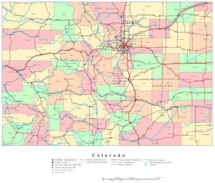 Printable Colorado Map With Cities And Towns