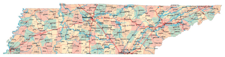 Printable Tennessee Map With Citieses