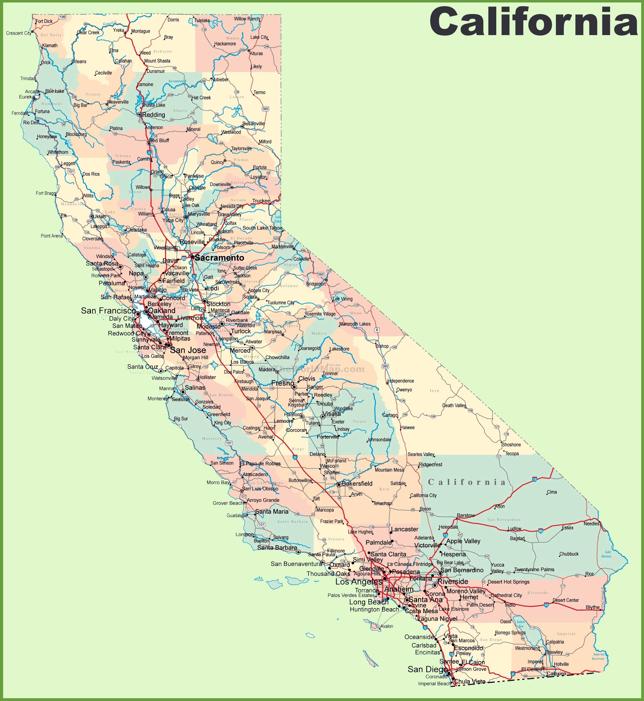 Large California Maps For Free Download And Print High Resolution And 