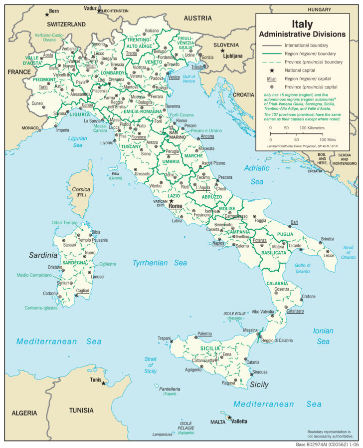 Printable Maps Italy