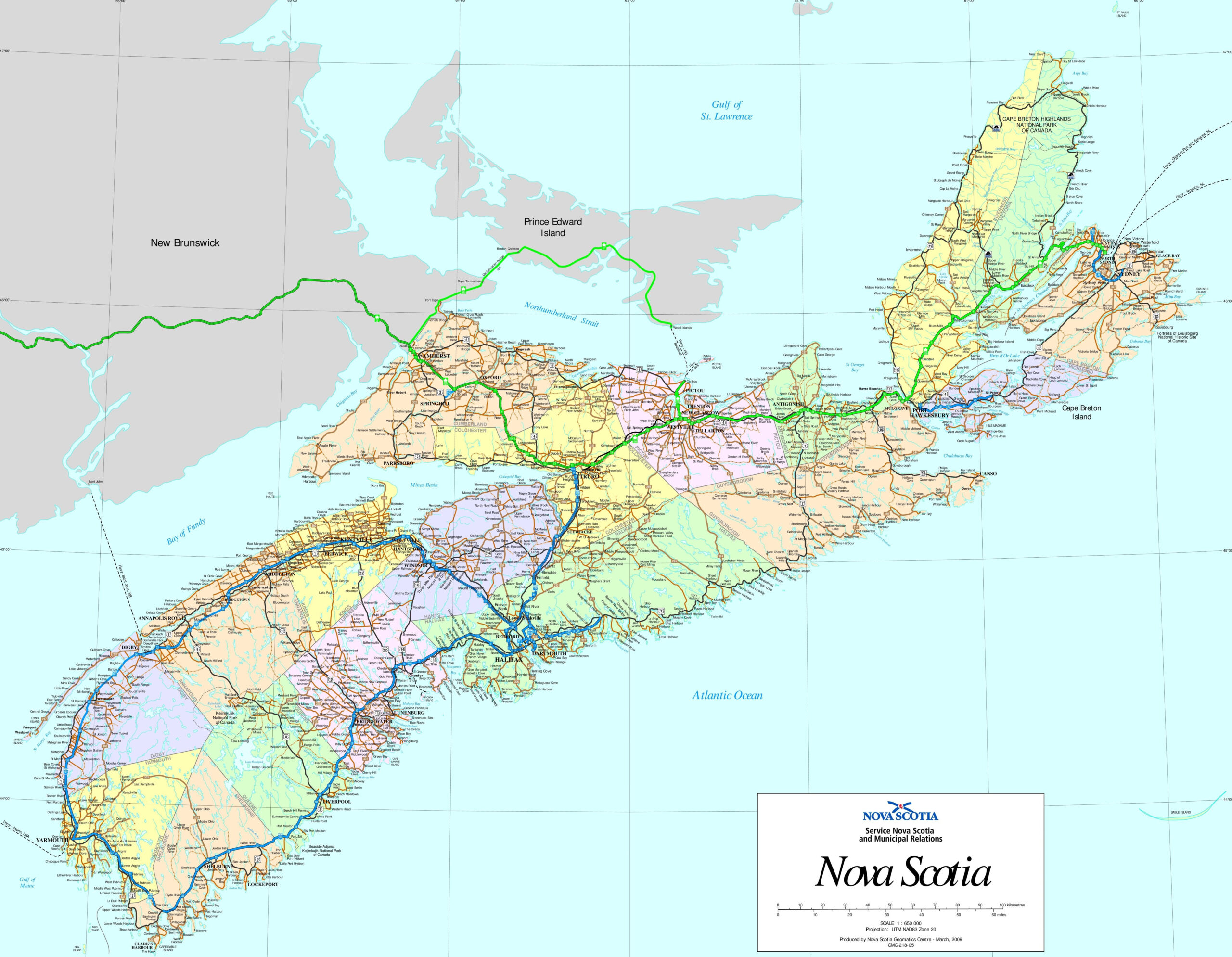 Large Detailed Map Of Nova Scotia With Cities And Towns Nova Scotia 
