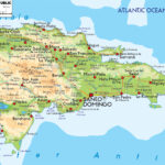 Large Detailed Physical And Road Map Of Dominican Republic Dominican