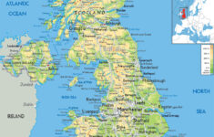 large detailed physical map of united kingdom with all roads cities Large Detailed Physical Map Of United Kingdom With All Roads Cities