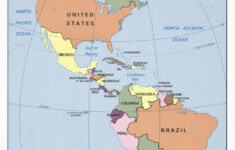 Large Detailed Political Map Of North And South America 1996