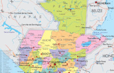 Large Detailed Road And Administrative Map Of Guatemala Guatemala