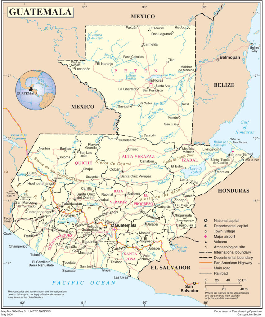 Printable Map Of Guatemala Adams Printable Map