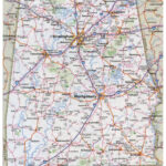 Large Detailed Road Map Of Alabama With All Cities Vidiani Maps