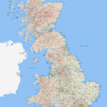 Large Detailed Road Map Of Britain With Relief All Villages Cities