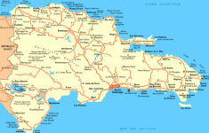 Large Detailed Road Map Of Dominican Republic Dominican Republic Large