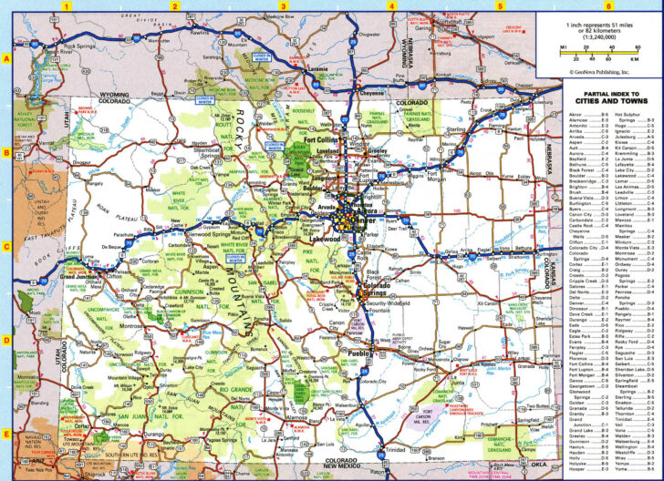 Detailed Colorado Road Map Printable