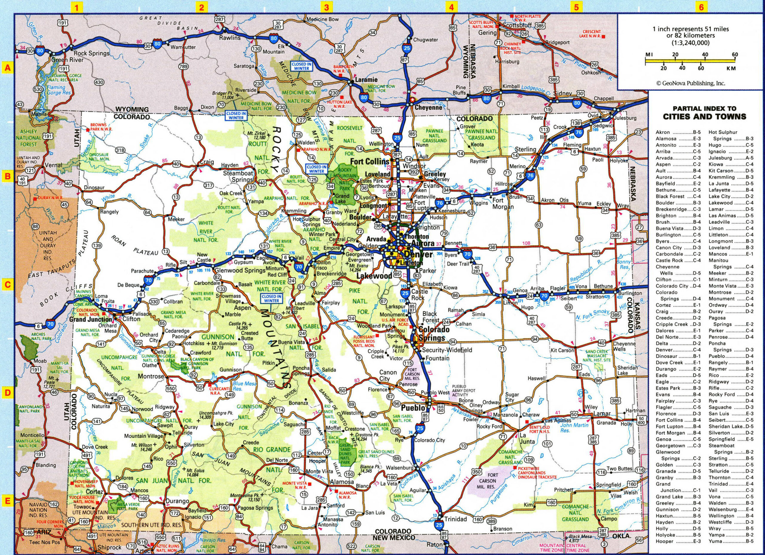 Large Detailed Roads And Highways Map Of Colorado State With All Cities 