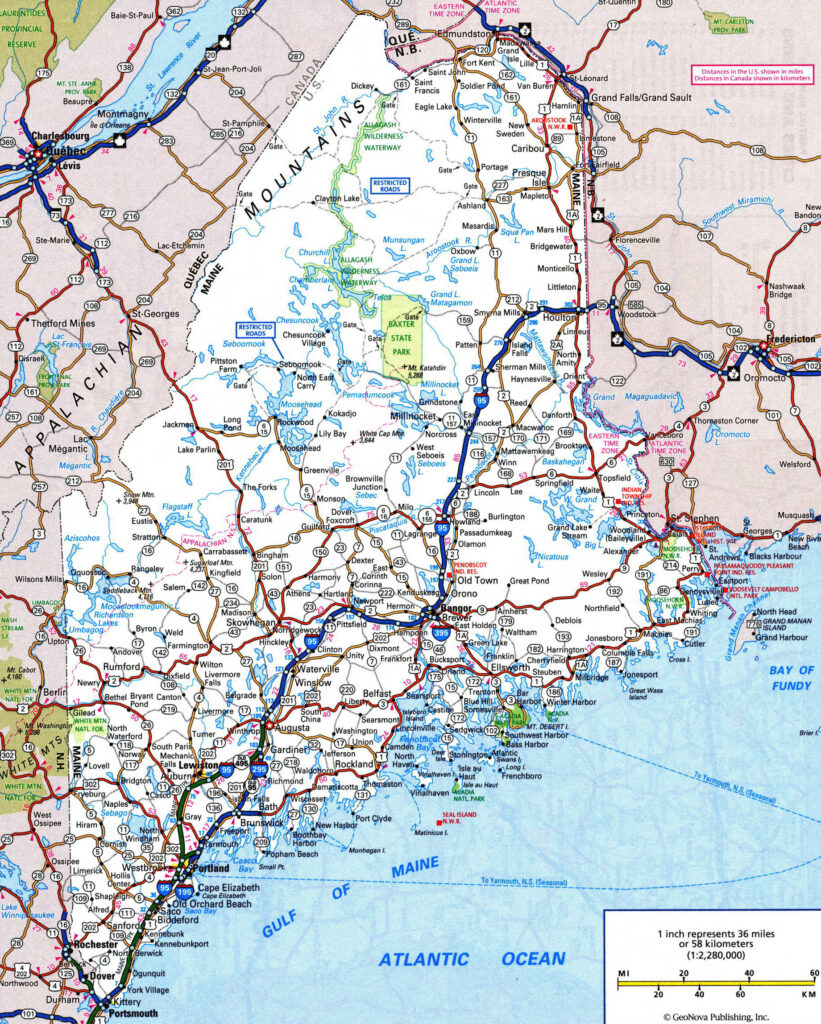 Printable Map Of Maine Towns | Adams Printable Map