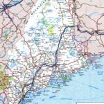Large Detailed Roads And Highways Map Of Maine With All Cities