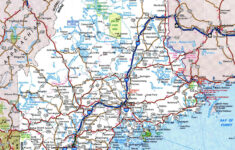 Large Detailed Roads And Highways Map Of Maine With All Cities