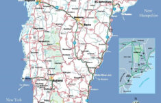 Large Detailed Tourist Map Of Vermont With Cities And Towns Vermont