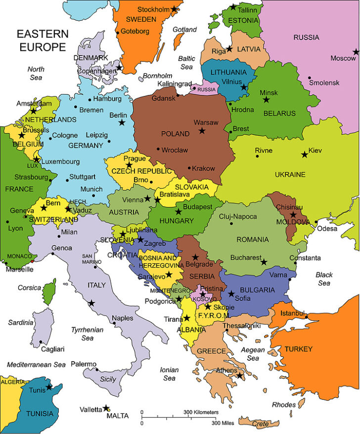 Eastern Europe Map Printable