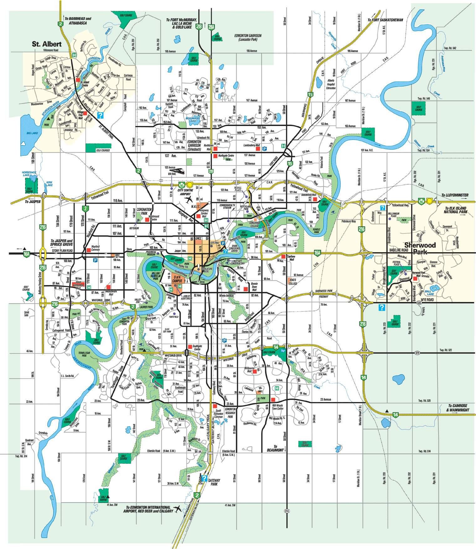 Large Edmonton Maps For Free Download And Print High Resolution And 