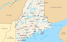 Large Map Of Maine State With Relief Highways And Major Cities