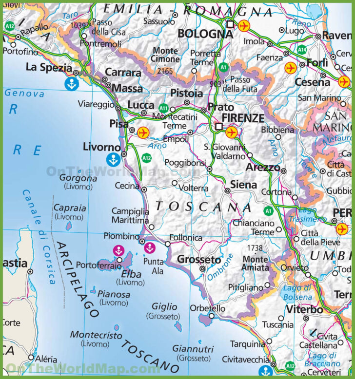 Large Map Tuscany