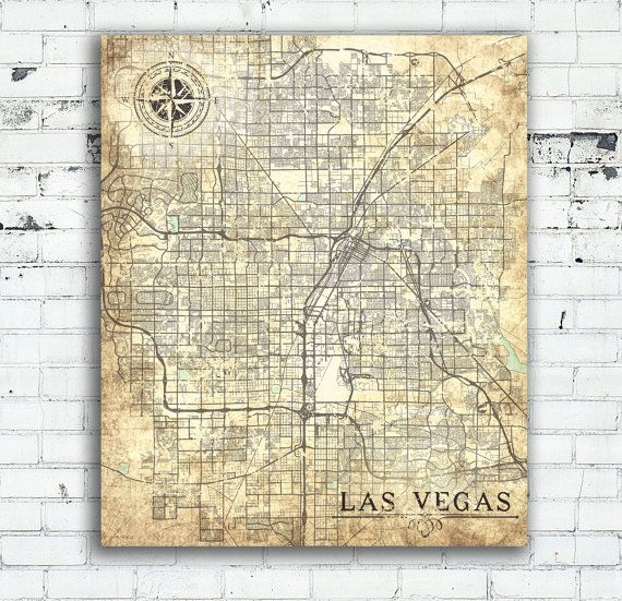 Las Vegas Nevada Vintage Map Vintage Antique Map Las Vegas Nevada Wall 