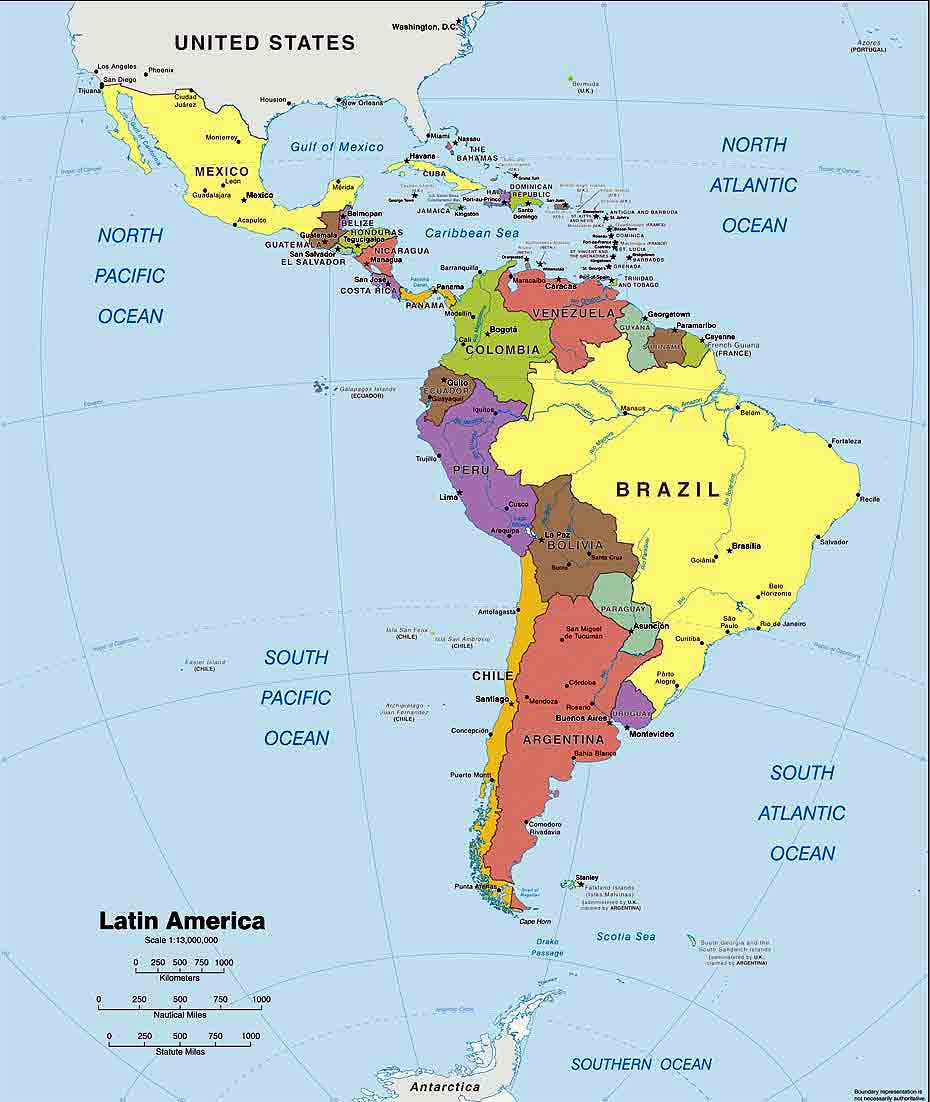 Latin America Map Region City Map Of World Region City