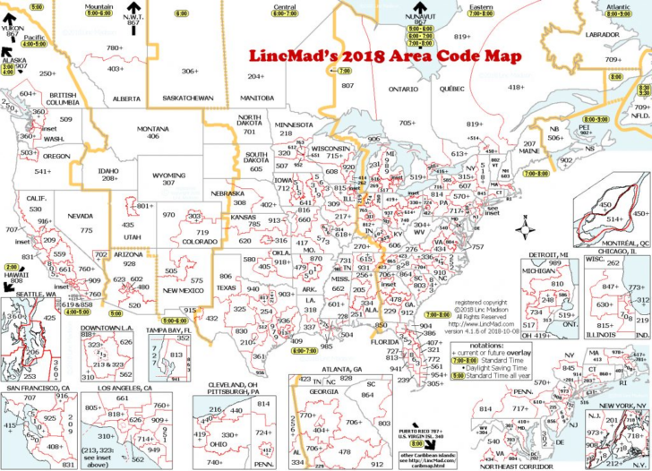 Printable Area Code List 2019