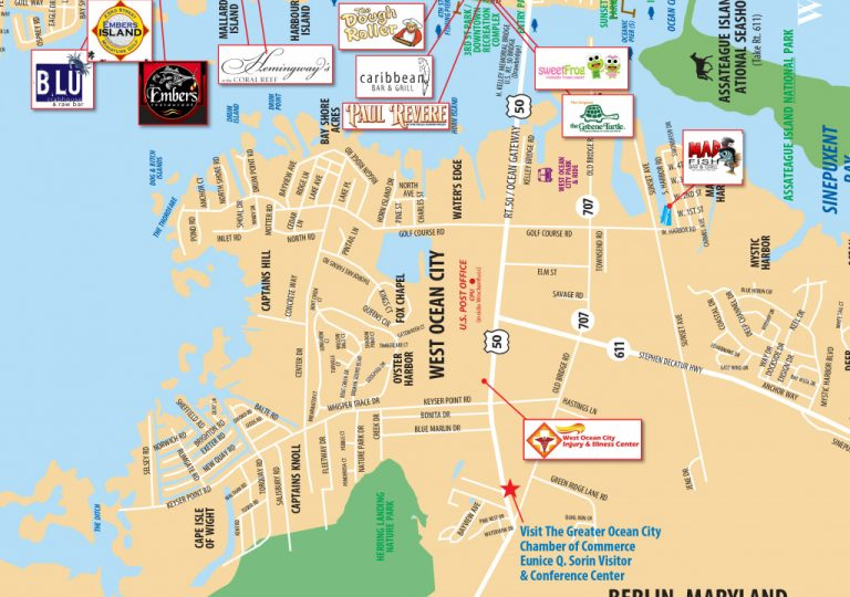 Local Maps Ocean City Md Chamber Of Commerce Printable Local Street 