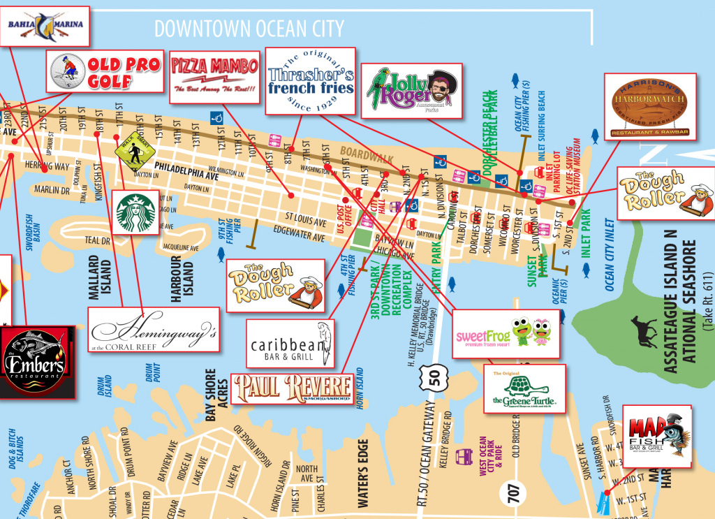 Local Maps Ocean City Md Chamber Of Commerce Within Printable Map Of 