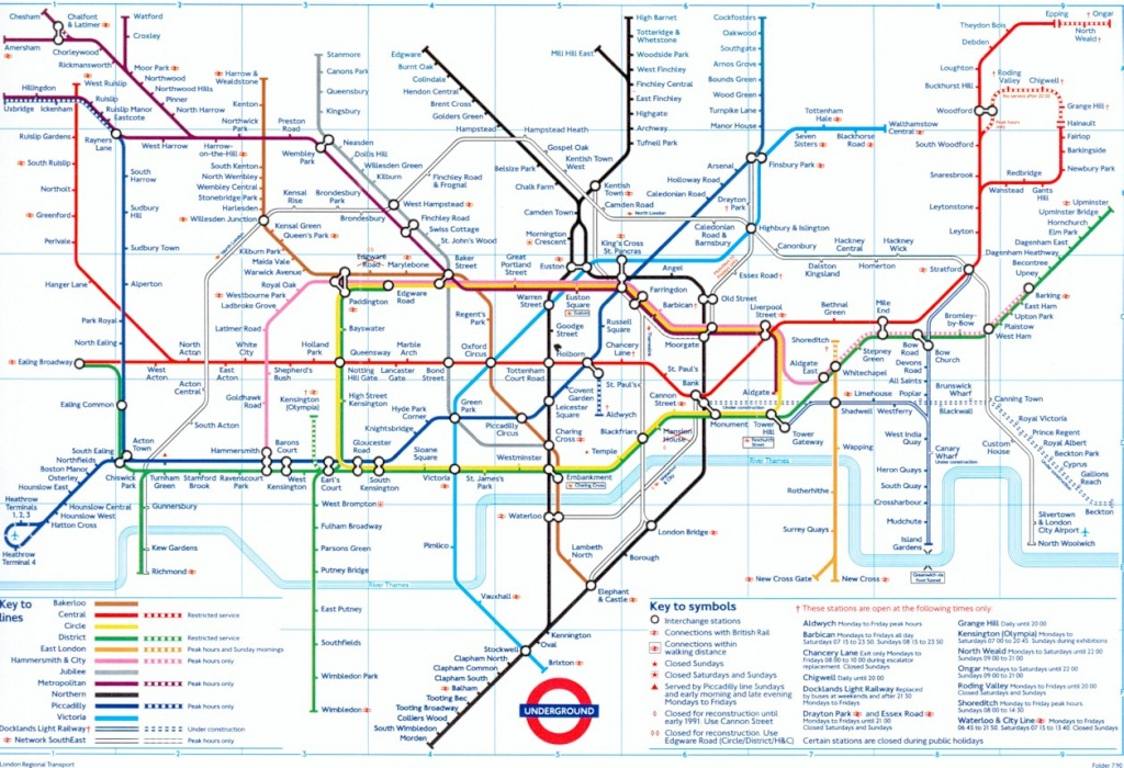 London Underground Map Printable A4 Printable Maps