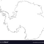 Map Antarctica Black Outline High Detailed Vector Image