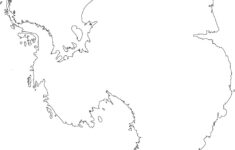 Map Antarctica Black Outline High Detailed Vector Image
