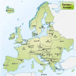 Map Europe Capital Cities Stock Photo Artalis 222085014